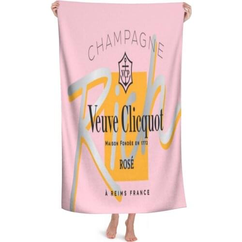 Veuve Clicquot Champagne Beach Towels, XL Bath Towels, Personalized Design, Sand Cloud Luxury Beach Towels_Y02