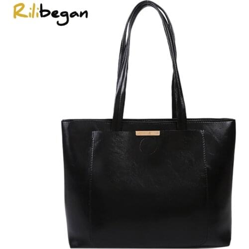 Classic PU Leather Women Shoulder Bag Large Capacity Fashion Tote Bag for Female Black Women Crossbody Bag Handle Handbag Women