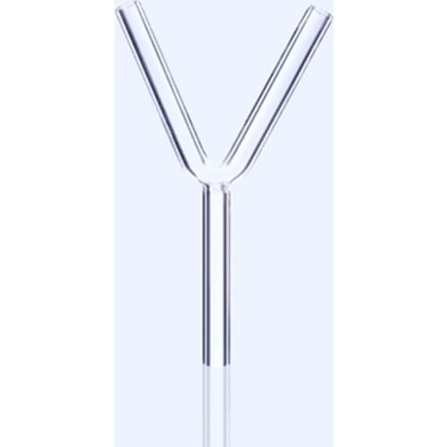 Lab Glass Y Connector Tube,Diameter about 7-8mm,Length of The Arm Is 50MM