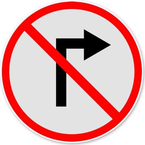 Hot Warning Car Sticker Traffic Safety Signs Prohibit Turning KK Vinyl Car Styling Laptop Accessories PVC 11cm*11cm