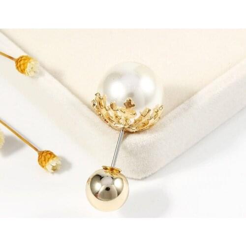 1pcs Pearl White 12mm 15mm 16mm Metal Enamel Pins Badge Brooch Denim Clothes Backpack Jewelry Gifts For Friends Colleagues