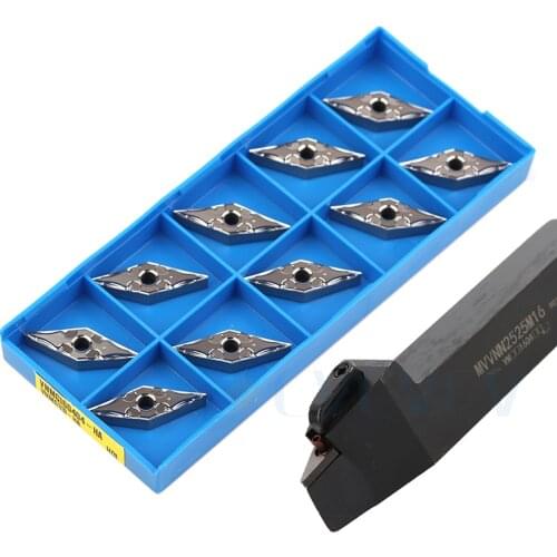 MVVNN1616K16 MVVNN2020K16 MVVNN2525 External Turning Tool Holder +10pc VNMG Carbide Inserts CNC Lathe Turning Machine Tools Set