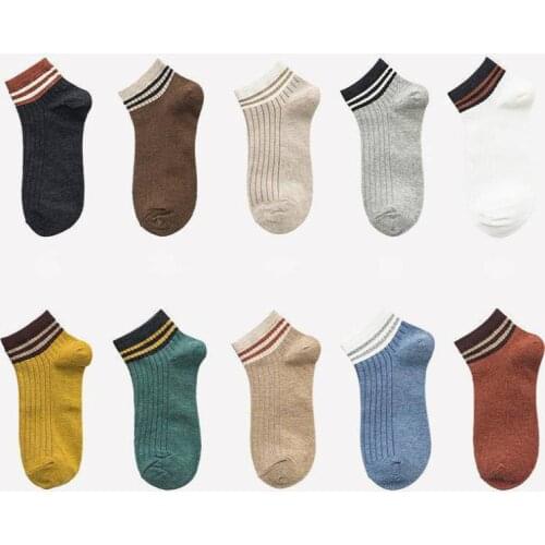 5 Pairs of Spring and Summer Womens Socks Thin Boat Socks Low Cut Shallow Mouth Pure Color Socks Cotton Womens Short Socks