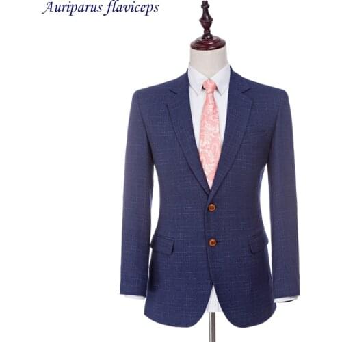 High Quality Jacket New Blue 2020 Tailor Made Suit Jacket Slim Fit Blazer For Men Tweed Wedding Dress Mens Two Buttons Blazers