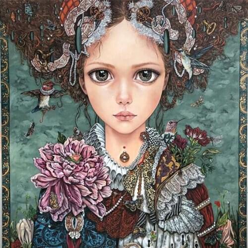 Full square diamond embroidery flower butterfly girl fairy tale DIY 3D diamond painting cross stitch full circle diamond art mos