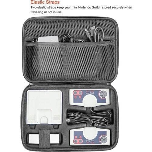 Portable Game Console Large Capacity Controller Adapter Cable Storage Bag for PC Engine Mini Retro Game Machine