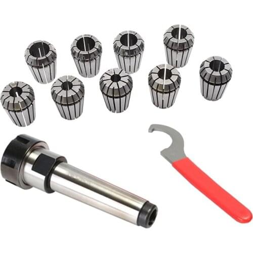 Er25 Spring Clamps 9Pcs Mt2 Er25 M12 1Pcs Er25 Wrench 1Pcs Collet Chuck Morse Holder Cone For Cnc Milling Lathe Tool