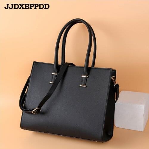 JJDXBPPDD Women Handbag Female PU Leather Bags Handbags Ladies Shoulder Bag Office Ladies Laptop Bag Briefcase Totes Black