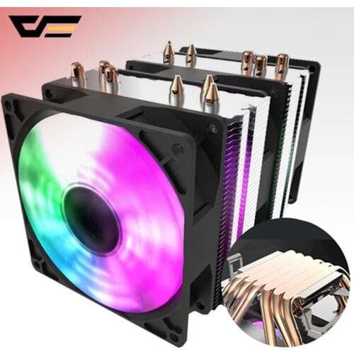 Darkflash RGB CPU Cooler 6 Heatpipes with led Fan 3pin 90mm CPU Fan can be ins for Computer 775/LGA/2011/115x/1366 AM2/AM3/AM4