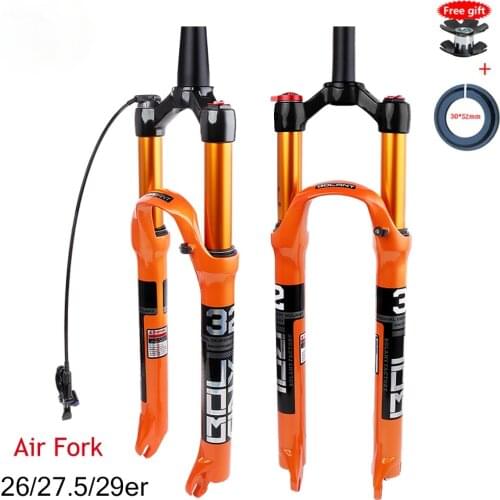 MTB Bike Fork Magnesium Alloy Air Suspension 26 27.5 29 Inch 32 HL RL100mm Bike Fork Lock Bike Accessories