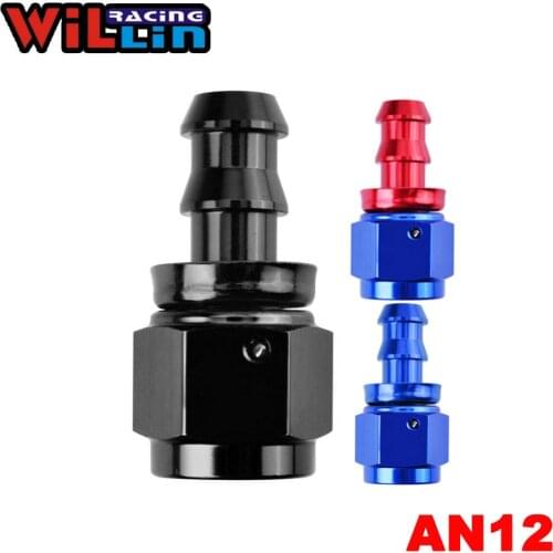 WILLIN - AN12 12AN Straight Aluminum Push On Hose End Oil Cooler Hose Fitting