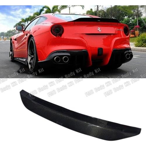 Rear Spoiler Wings Case for Ferrari F12 Berlinetta 2013-2016 Carbon Fiber / FRP DMC style Boot Duck Trim sticker Spoiler