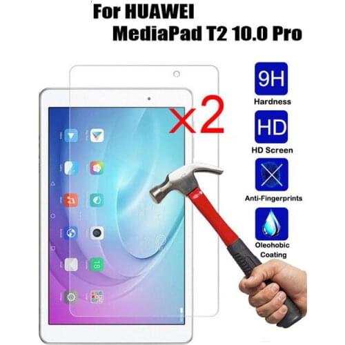 2 X GLASS 9H Real Tempered Glass For Huawei MediaPad T2 Pro 10 10.0 FDR-A01W FDR-A03L tablet Screen Protector Film