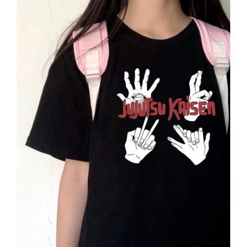 Anime Womens Tshirt Jujutsu Kaisen Yuji Itadori Print Streetwear Tee Summer Harajuku Manga Cool Unisex Tops Camisetas Mujer