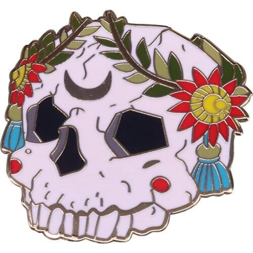 Skull Over Thinker Overthink Enamel Brooch Pin Backpack Hat Bag Collar Lapel Pins Badges Women Mens Fashion Jewelry Accessories