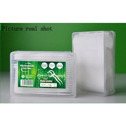 50PC Dental Floss Teeth Cleaning Boxed Round Wire Floss Disposable Floss Stick Factory Direct Customizable