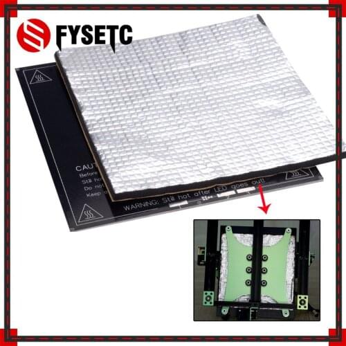 1PC 235x235x10mm Heat Insulation Cotton Foil Self-adhesive Insulation Cotton For cr-10 3D Printer Heating Bed Sticker