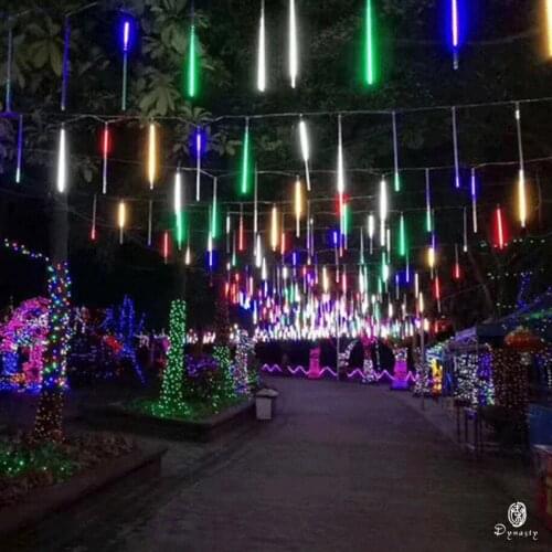 10PCS/LOT Outdoor Linear Tube LED Meteor Lamp Waterproof Tube Raining Effect For Christmas Holiday Festival Decoration Ornament
