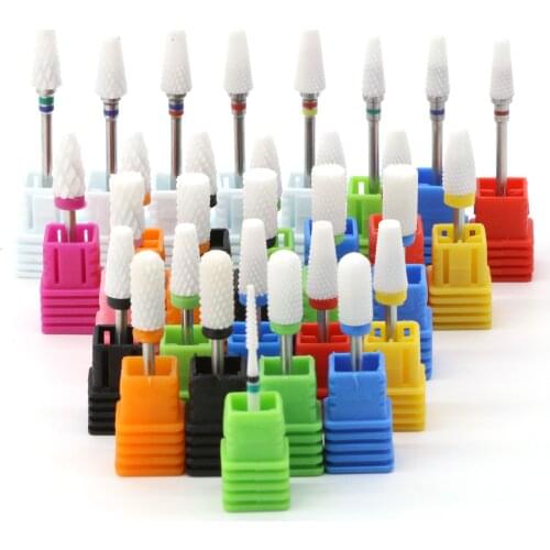 10PCS/Bag Customized Ceramic Nail Drill Bit Milling Cutter For Electric Manicure Machine Accessories Nail Art Tools