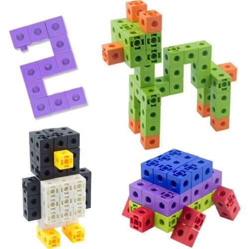 100Pcs/Set Square Cube Shape Building Blocks Educational Toys For Children Kids DIY Figures Assembling Blocks Bricks Model Toys