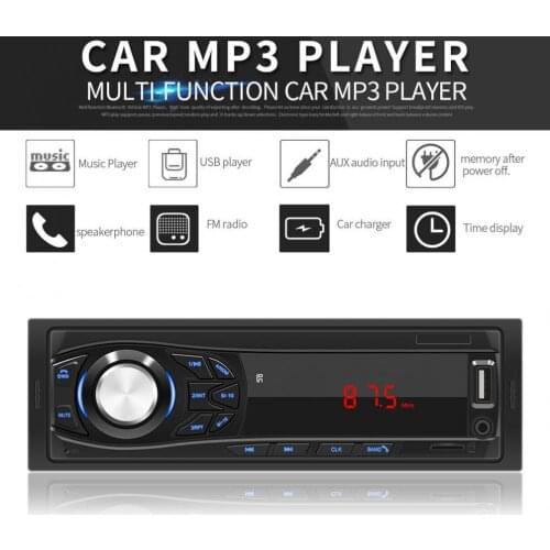 12V Bluetooth Car Radio MP3 Player Vehicle Stereo Audio with Remote Control Support FM / SD / USB / AUX In