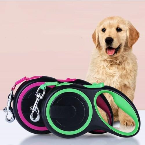 3M/5M Small Medium Pet Dog Leash Retractable Harness Lead for Pet Supplies Solid Automatic Retractable Strong Nylon All Seasons