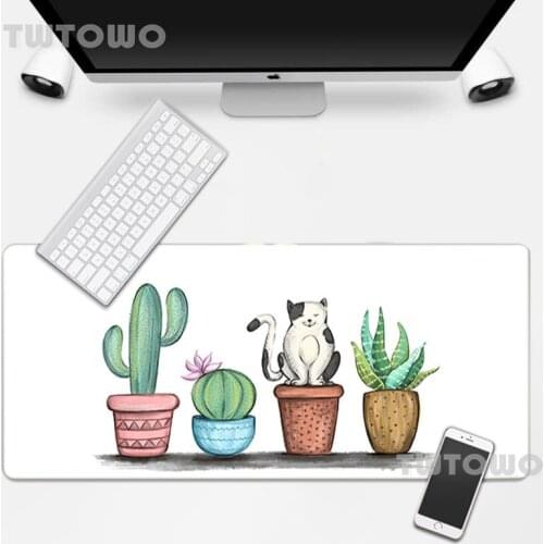 Watercolor Cactus Plant Mouse Pad New Large MousePads Mouse Mat Keyboard Pad Mouse Pad Gamer Gamer Natural Rubber Office Home