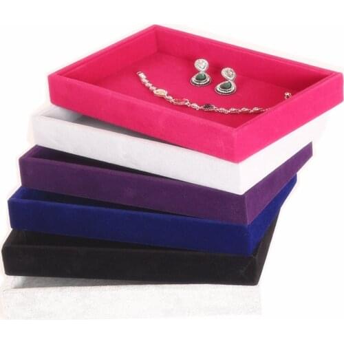 Jewelry Trays Velvet Catch All Jewelry Display Tray Case Earring Ring Tray Organizer Holder Case Box