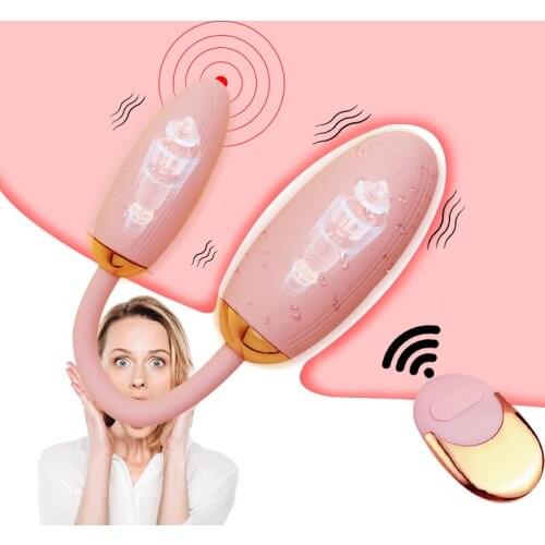 Wireless Remote Control Women Jump Egg Vibrating Masturbator Clitoris Stimulation Massage Dual Motor USB Charging Women Sex Toys