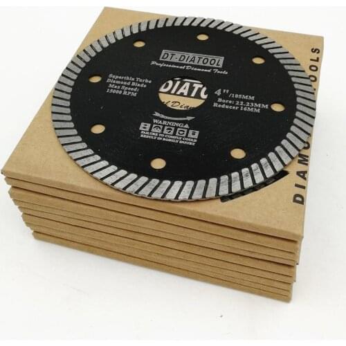 DT-DIATOOL 10pcs/pk Dia 105mm/4inch Diamond Super Thin Saw Blades Dry or wet Cutting Disc For Ceramic Tile Granite bore 20mm