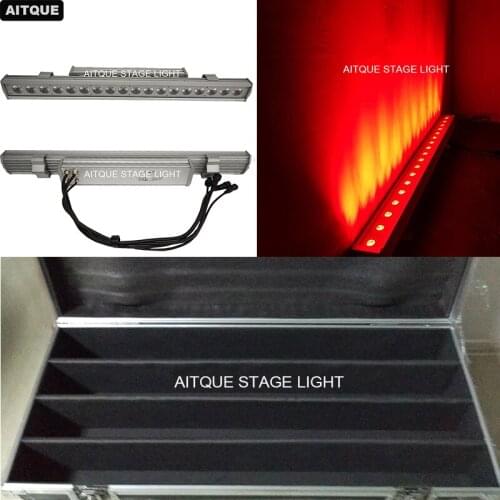Flight CASE)Outdoor led bar wash dmx ip65 controller 18x3w wall light bar rgb led wall washer dmx downlight flycase
