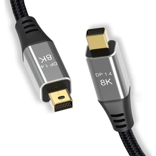 CYSM Mini DisplayPort 1.4 8K 60hz Cable Ultra-HD UHD 4K 144hz Mini DP to MiniDP Cable 7680*4320 for Video PC Laptop TV