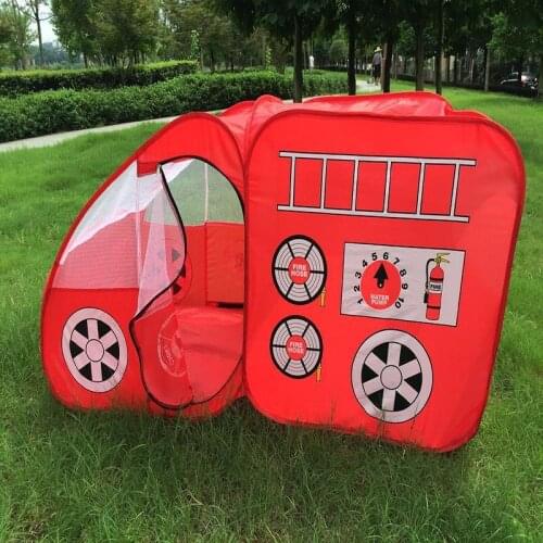Kids Play Tent Toy Portable Foldable Indoor Outdoor Simulation Fire Truck Tent Garden Game House Children Photography Props
