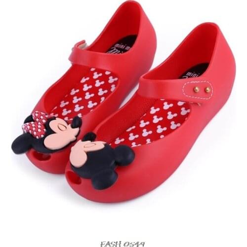 Disney children beach Sandals Mickey Minnie kids toddler baby little girl crystal jelly shoe footwear candy smell style shoes
