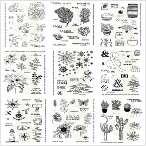 French Clear Stamp/Seal for DIY scrapbooking/photo album Decorative clear stamp sheets A6045