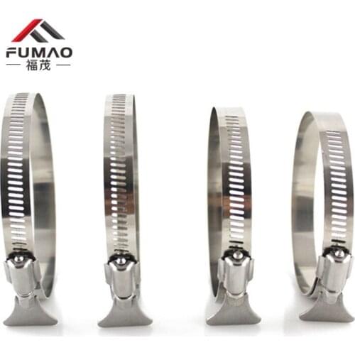 FUMAO 100pcs Wholesale 304 stainless steel wing nut gas hose clamp with a handle for hose pipe