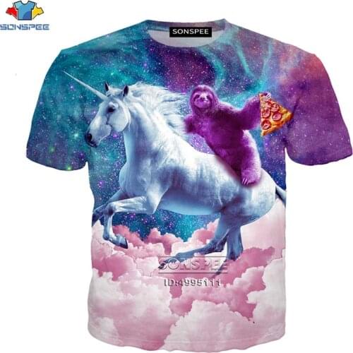 Space Cat Pizza Sloth Alpaca Unicorn Hamburg 3D Print Mens T-shirts Women Casual T-shirt Summer Tshirt HIp Hop Clothing