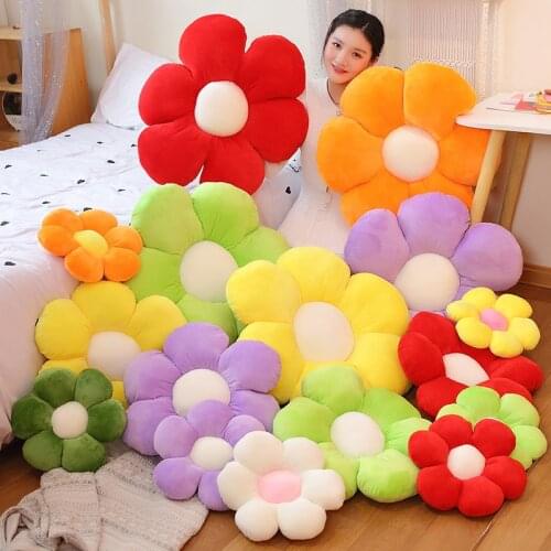 Colorful Flower Plush Seat Cushion Floor Pillows Sunflower Decorative Tatami Chair Pillow Home Decor Outdoor Garden Cushions