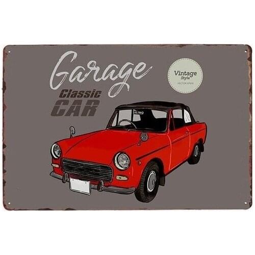 Retro Car Metal Tin Sign Garage Poster Vintage Plaque Pub Decorative Cafe Wall Decoration Home Decor 20x30cm