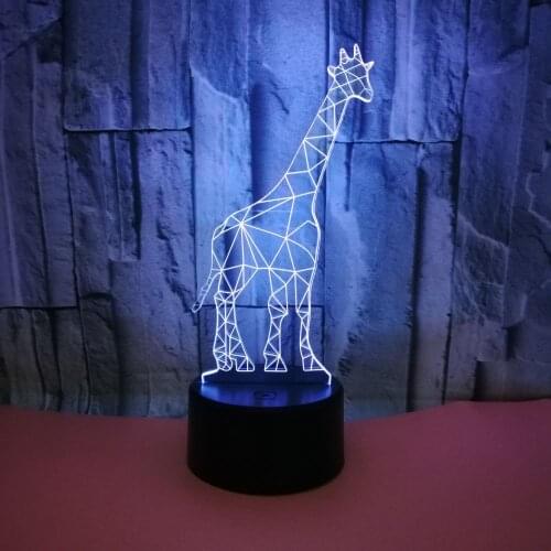 Giraffe 3d Nightlight Touch Remote Control Creative Gift 3d Table Lamp For Birthday Gift BedsideNovelty 3d USB Desk Lamp