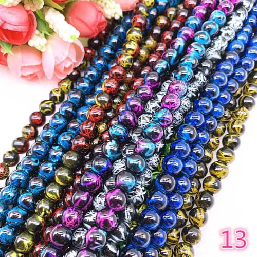 New 6mm 8mm Colour Charm Glass Beads Loose Spacer Beads for Jewelry Making DIY Handwork Bracelet&Necklace Beautiful #13