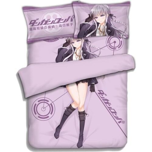 New Anime Cartoon Danganronp Kirigiri Kyouko Quilt Cover Soft Printed Bedding Set With Pillow Cases Bed Sheet Duvet Cover Set