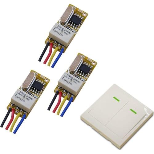 New Desigh DC3.5V 5V 6V12V Remote Control Switch 3*Receiver Wall Transmitter Wireless Power Switch Radio Controlled Switch Relay