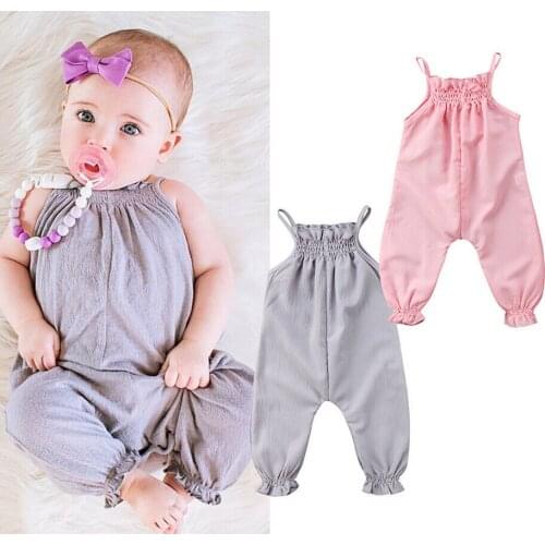Adorable Toddler Baby Girl Clothes Strap Romper Jumpsuit Playsuit Outfit Sunsuit Baby Trousers