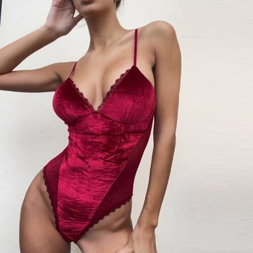 Autumn and winter velvet sexy one-piece bra set without steel ring insert cushion and no button bodysuit large size lingerie