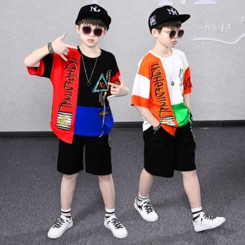 4-14 Years Summer Boy Clothing Set 2021 New Fashion Casual Active T-shirt+ Pant Kid Children Boy Teenager Clothing