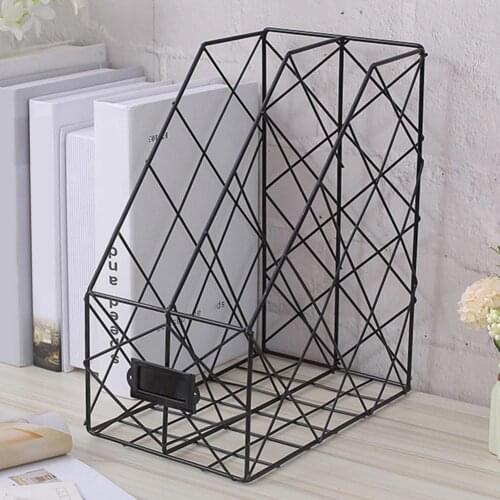 1/2/4 Layers Iron Grid File Book Storage Shelf Organizer Holder Desktop Organizer File Holder Durable File Storage Rack For File