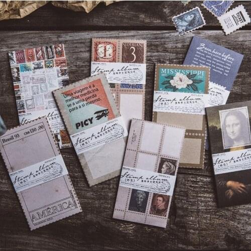 Retro Stamp painting ticket Note Paper Junk Journal Planner Craft Paper Scrapbooking Vintage Decorative DIY Craft Photo Albums