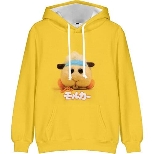 Hot Anime PUI PUI Molcar 3D Hoodies Sweatshirt Men Women Autumn Hip Hop Hooded Fashion Guinea pigs Boys Girls Yellow Pullovers