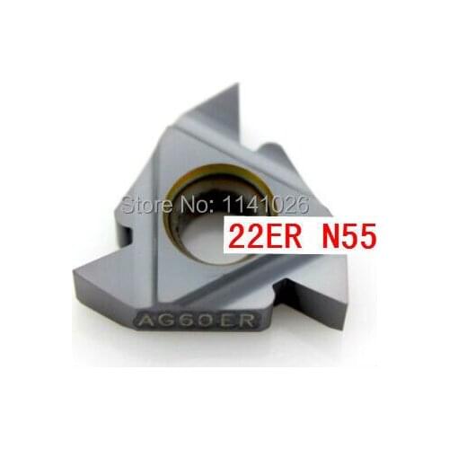 22ER N55 Carbide Threading Inserts 55degree External Threading Insert Indexable Lathe Insert for Threaded Lathe Holder,22ER AG55